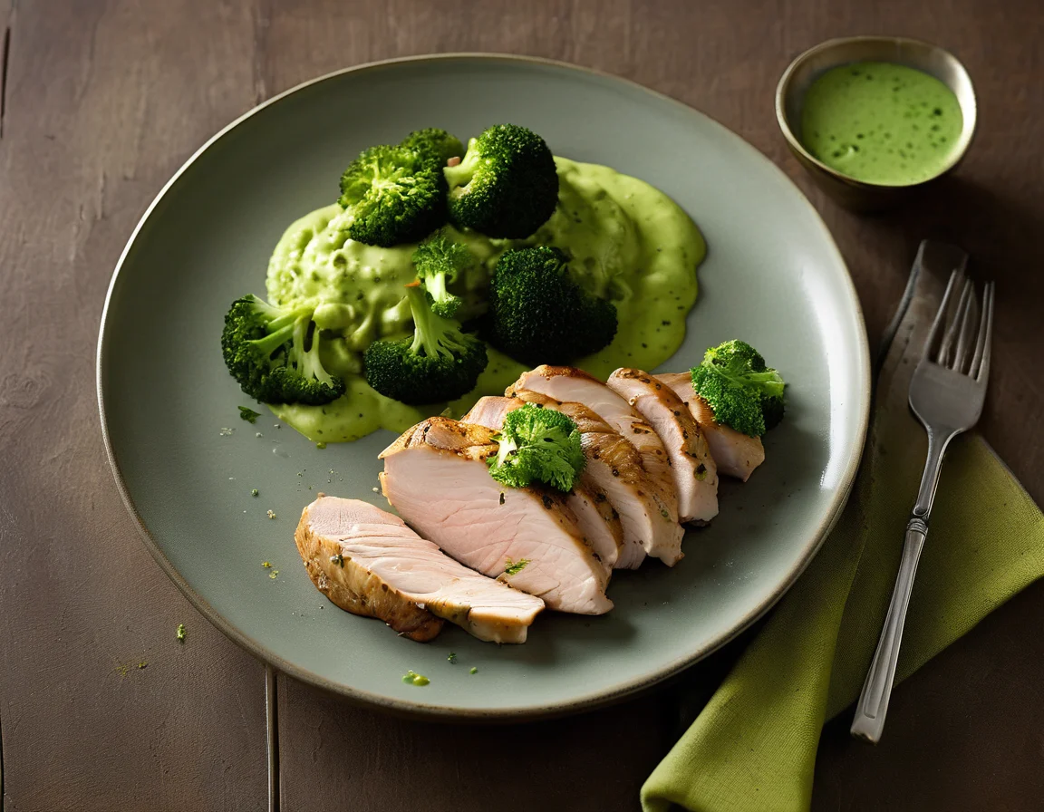 Pavo al Horno con Brocoli y Salsa de Yogur