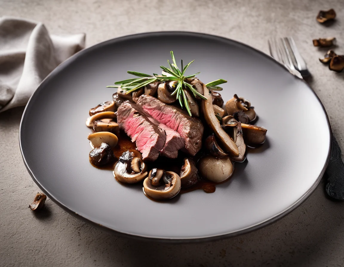 Solomillo de Ternera con Champiñones al Jerez