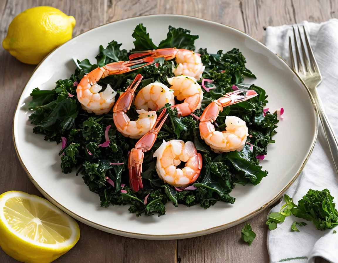 Gambas al Ajillo con Kale Salteado