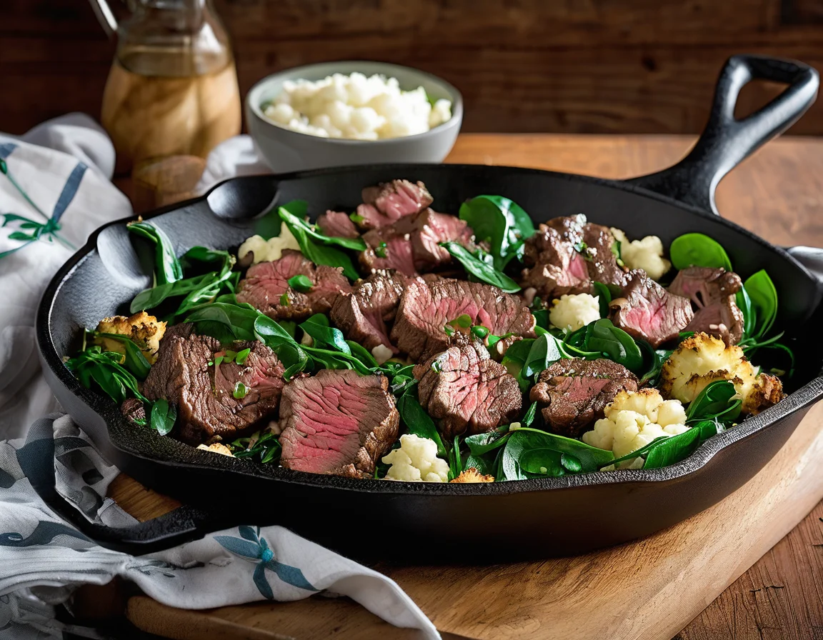 Estofado de Ternera con Puré de Coliflor al Azafrán
