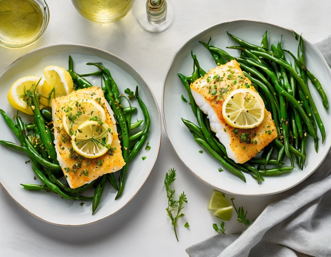 Bacalao a la Plancha con Judías Verdes Salteadas al Estilo Mediterráneo