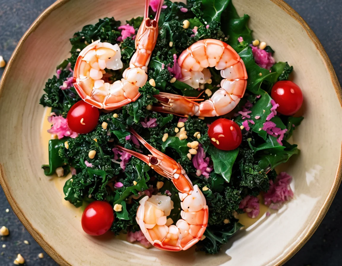Gambas al Ajillo con Kale Salteado