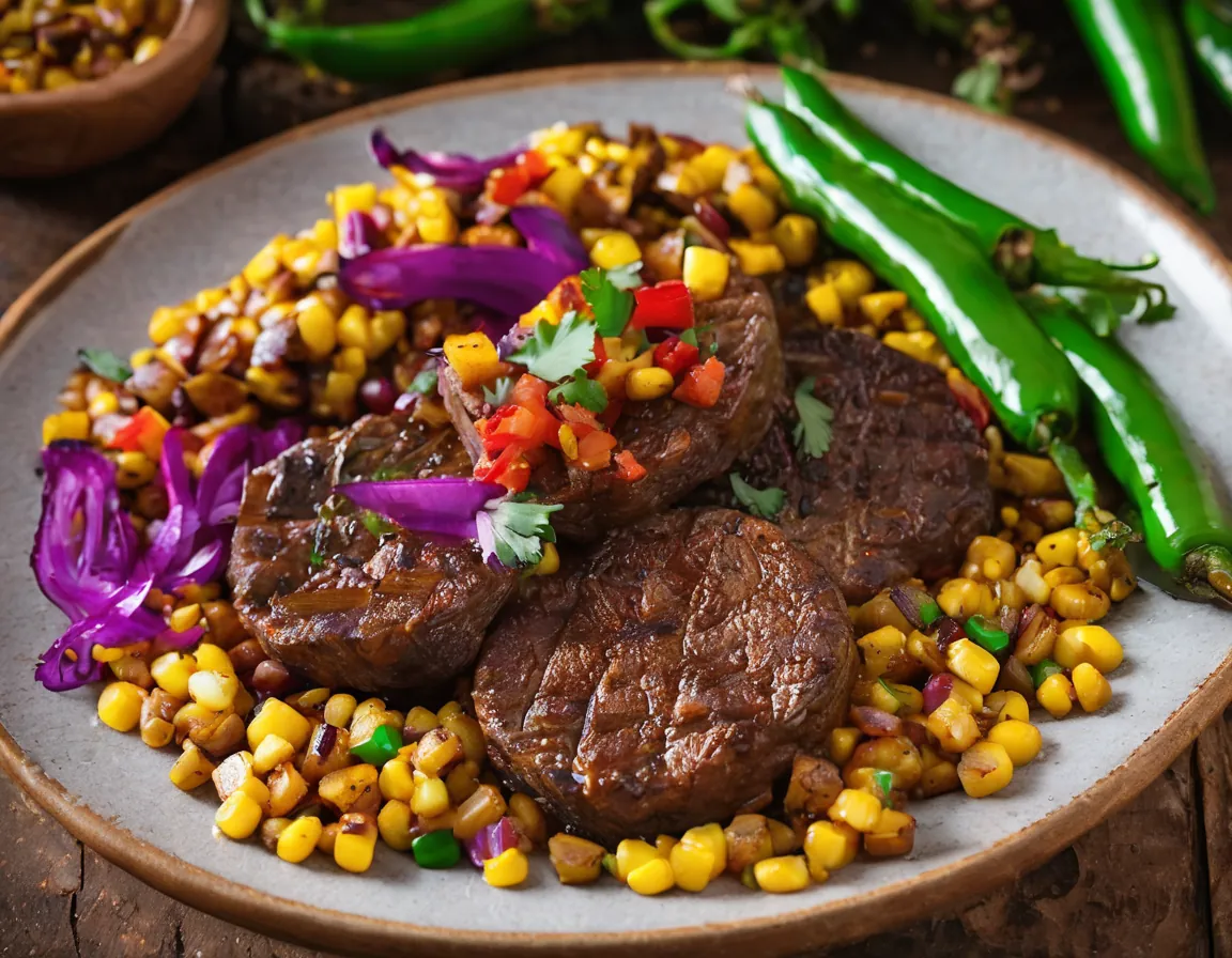 Maíz Asado con Cordero Magro a la Latina Adaptado para Hipercolesterolémia