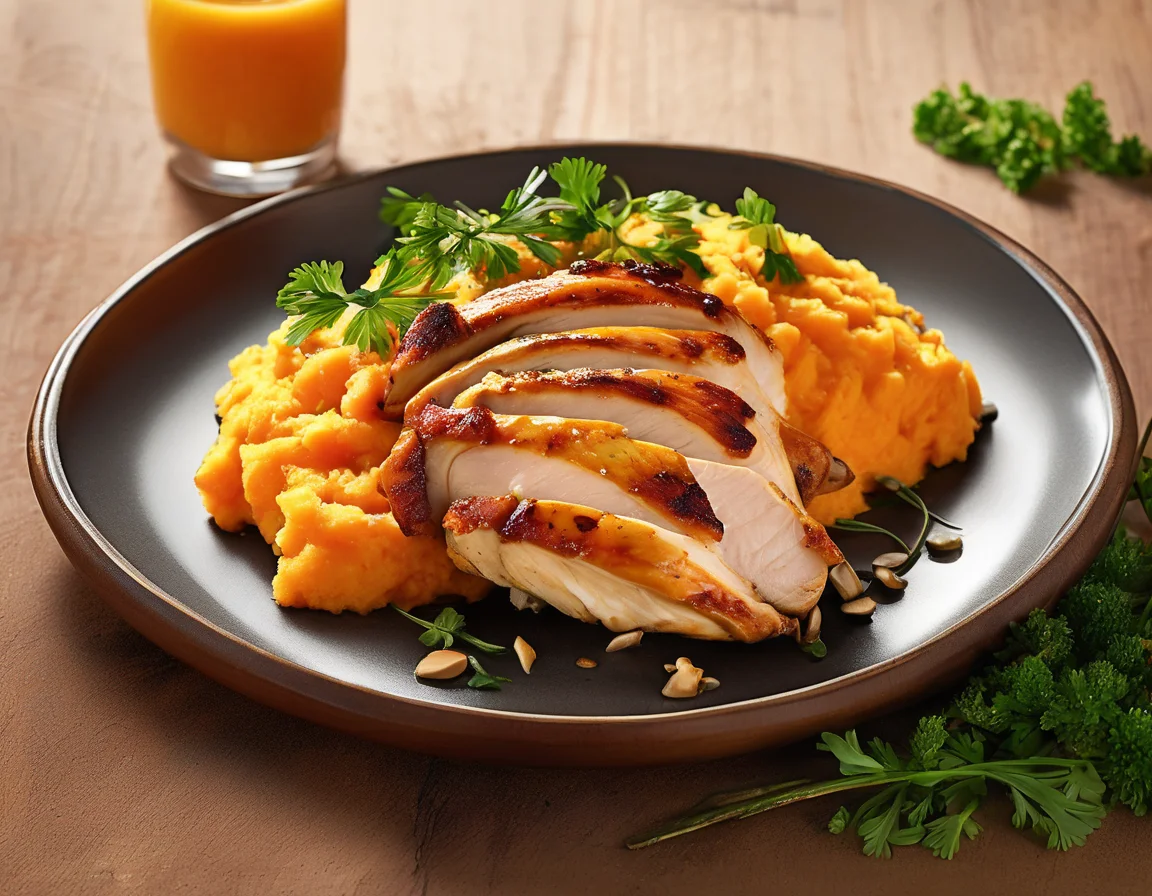 Pollo al Horno con Batatas Asadas y Ensalada de Tomate