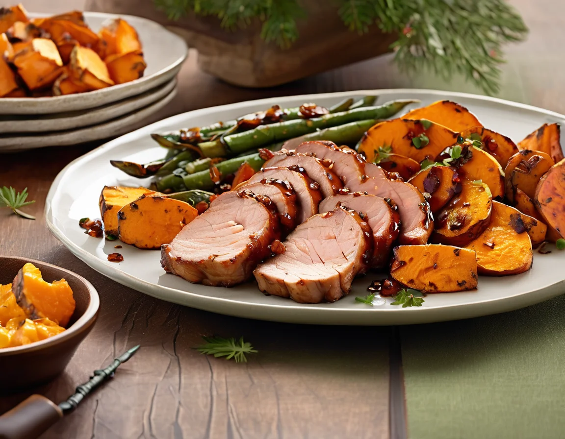 Lomo de Cerdo con Puré de Boniato y Hierbas Mediterráneas