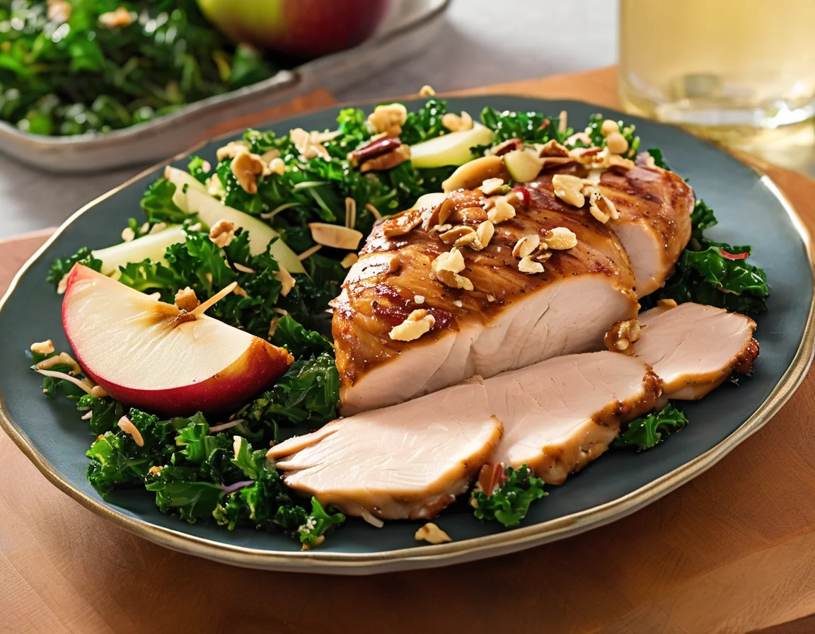 Pechuga de Pavo Glaseada con Arce y Ensalada de Col Rizada con Manzana
