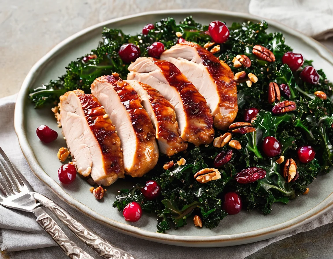 Pechuga de Pavo Glaseada con Arce y Col Rizada Crujiente con Pilaf de Quinoa