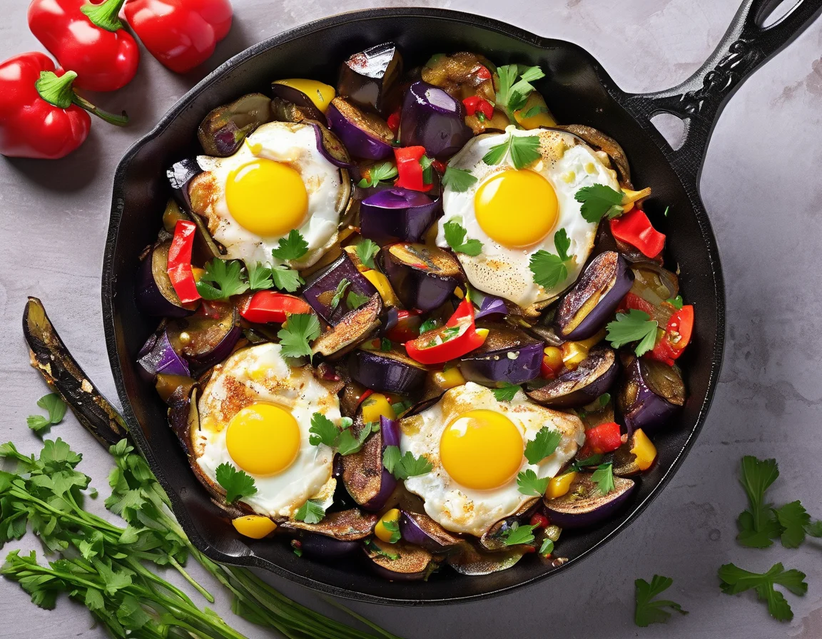 Tortilla de Berenjena y Espinacas con Salsa de Yogur