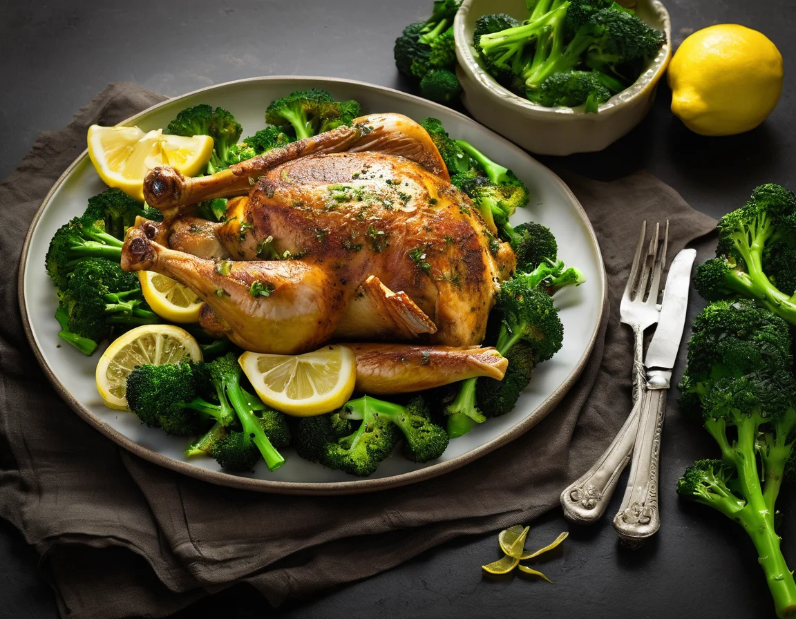 Pavo al Horno con Brocoli y Salsa de Almendras Mediterránea