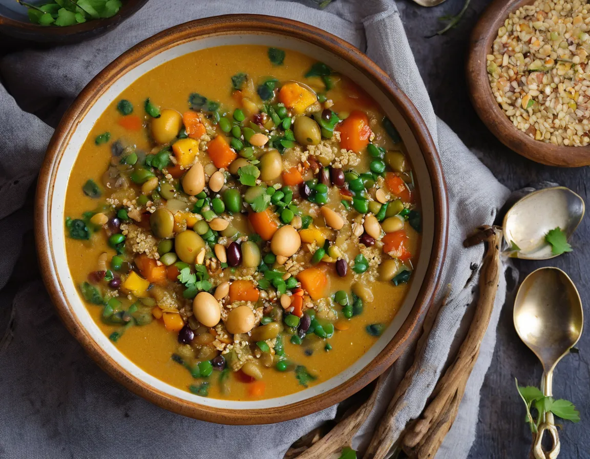 Moqueca de Verduras con Almendras y Quinoa