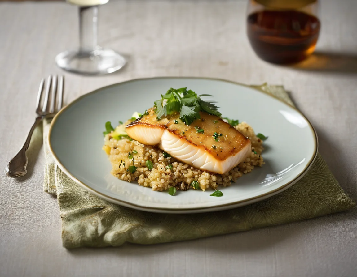 Lomos de Pescado al Horno con Puré de Manzana y Yogur