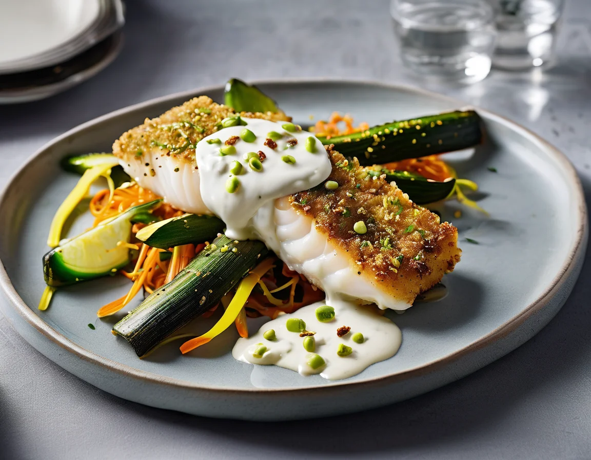 Quinua con Pescado al Horno y Salsa de Yogur