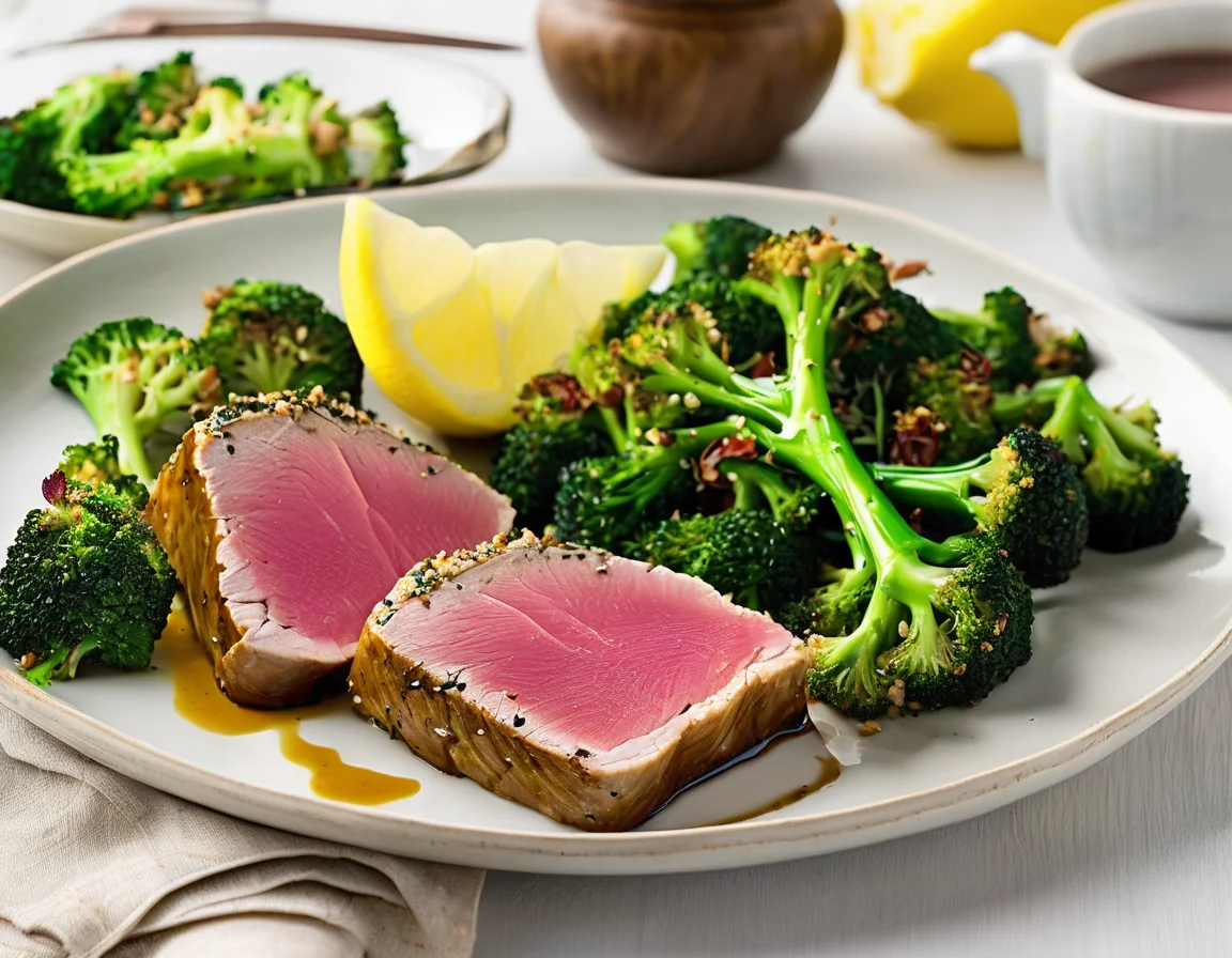 Atún a la Plancha con Brócoli al Limón y Hierbas