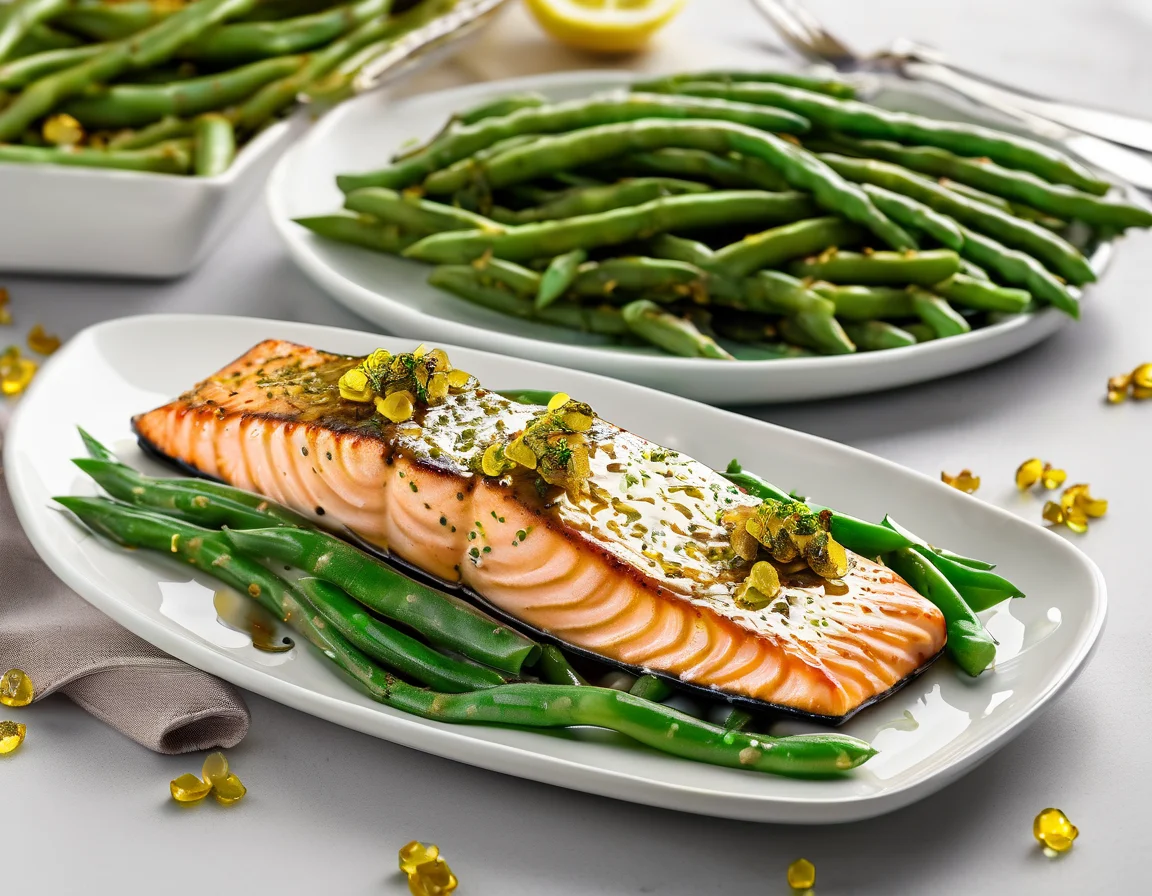 Salmón a la Plancha con Judías Verdes al Ajillo