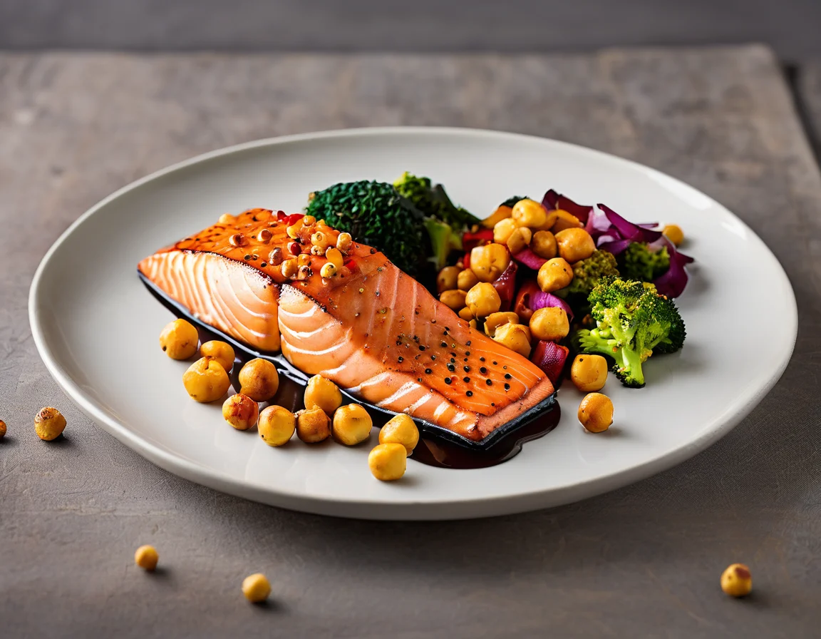 Salmón al Pimentón con Garbanzos y Espinacas