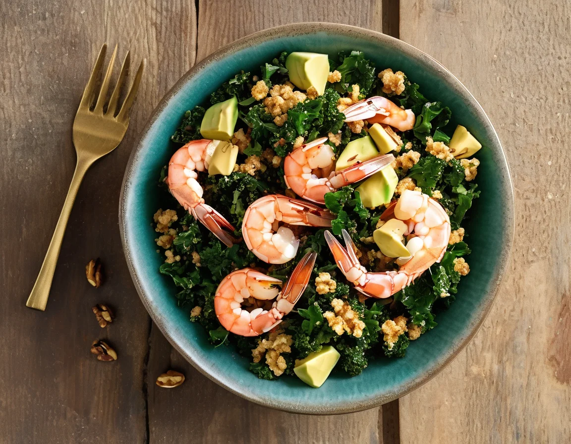 Gambas al Ajillo con Kale Salteado