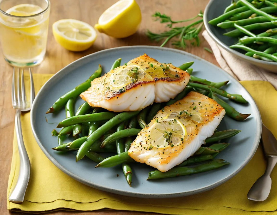 Bacalao al Horno con Judías Verdes al Ajillo