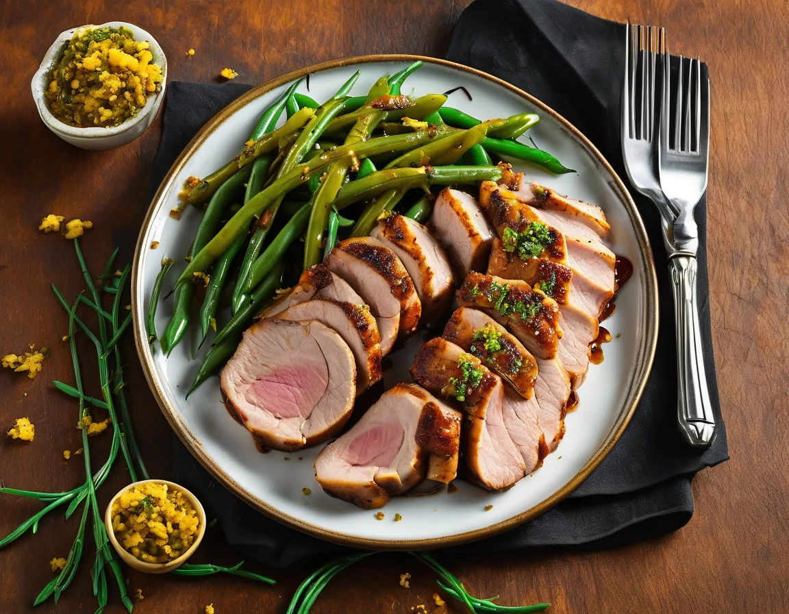 Lomo de Cerdo con Judías Verdes al Romero y Limón