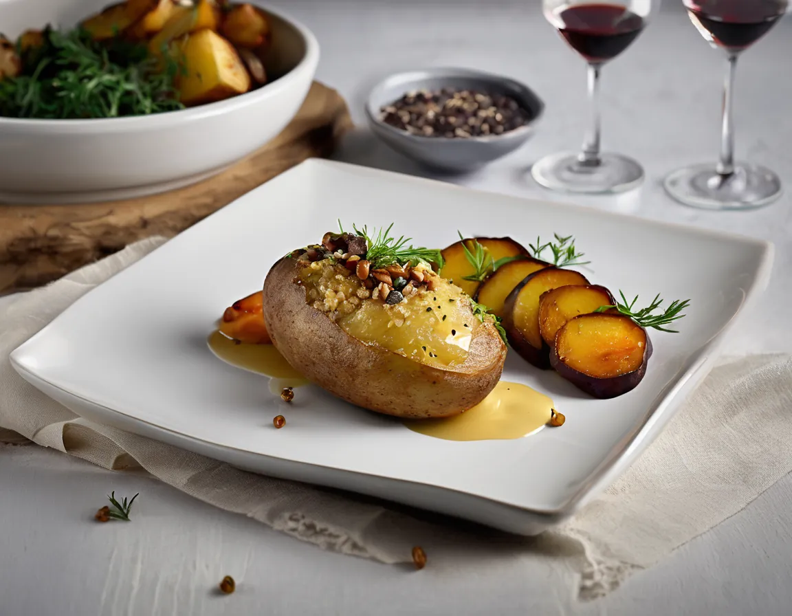 Papa Asada Canadiense con Verduras y Avena