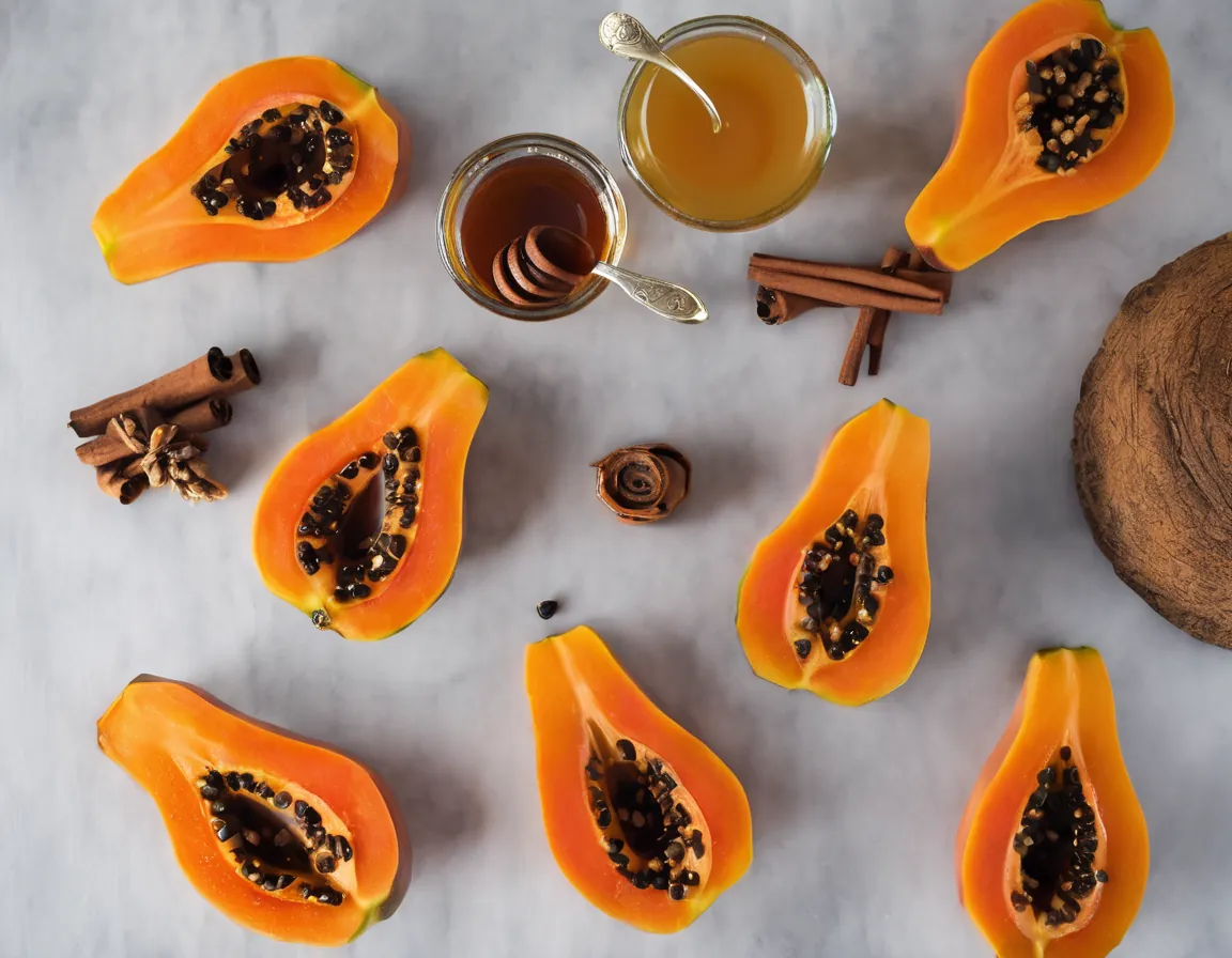 Papaya Asada con Canela y Miel