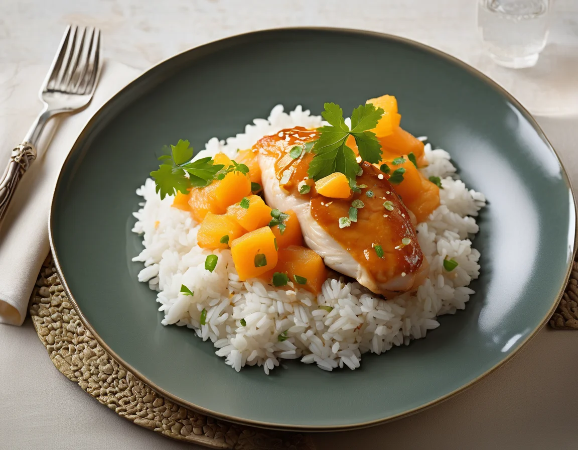 Pollo al Horno con Salsa de Papaya y Quinoa Probiótica