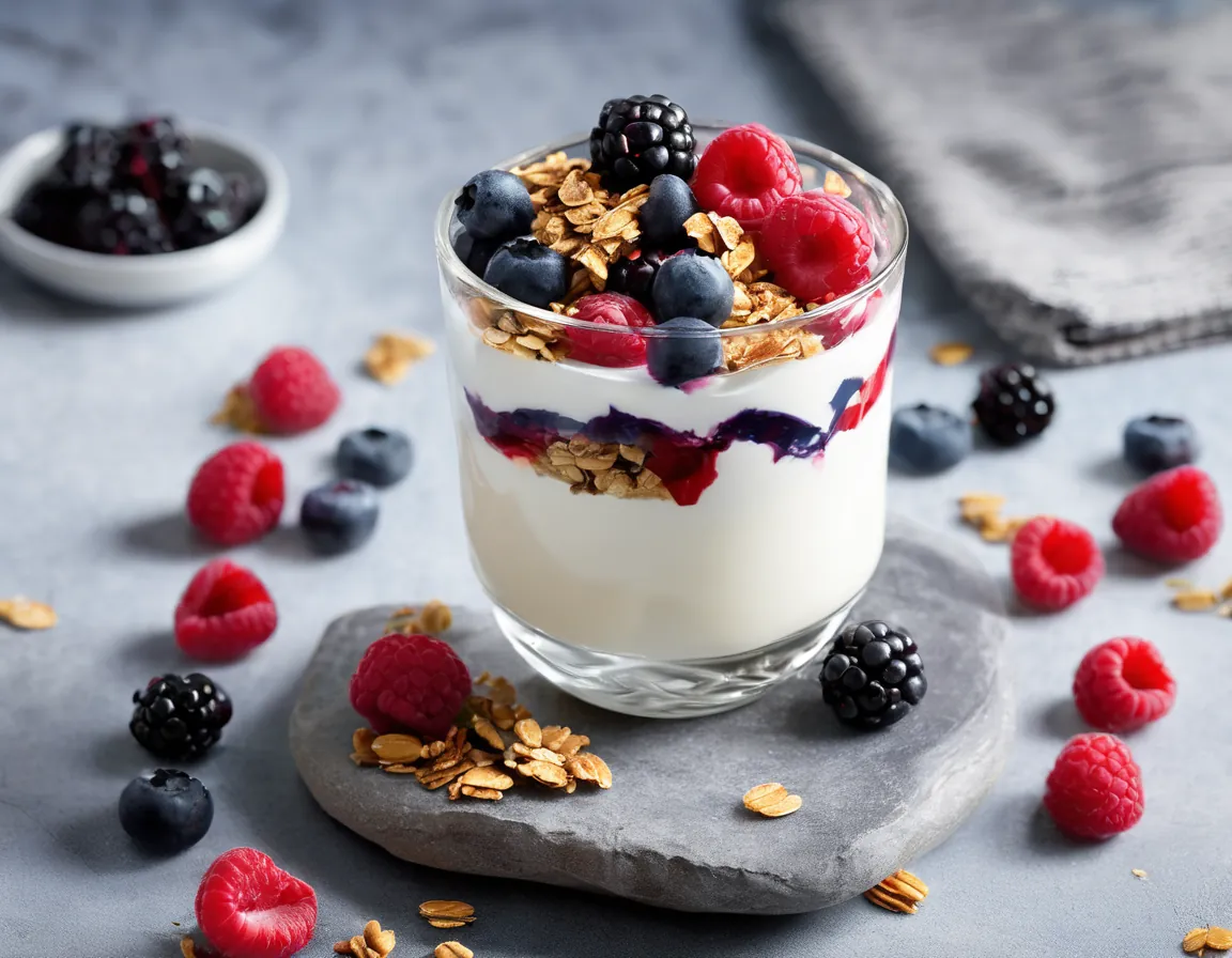 Parfait de Yogur Bajo en FODMAP con Bayas y Granola