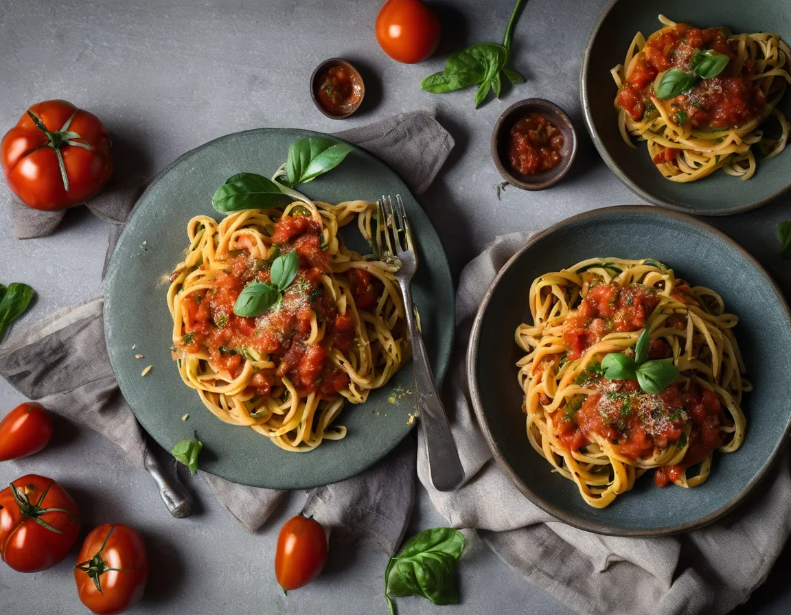 Pasta de Calabacín con Salsa de Tomate y Albahaca Low-FODMAP
