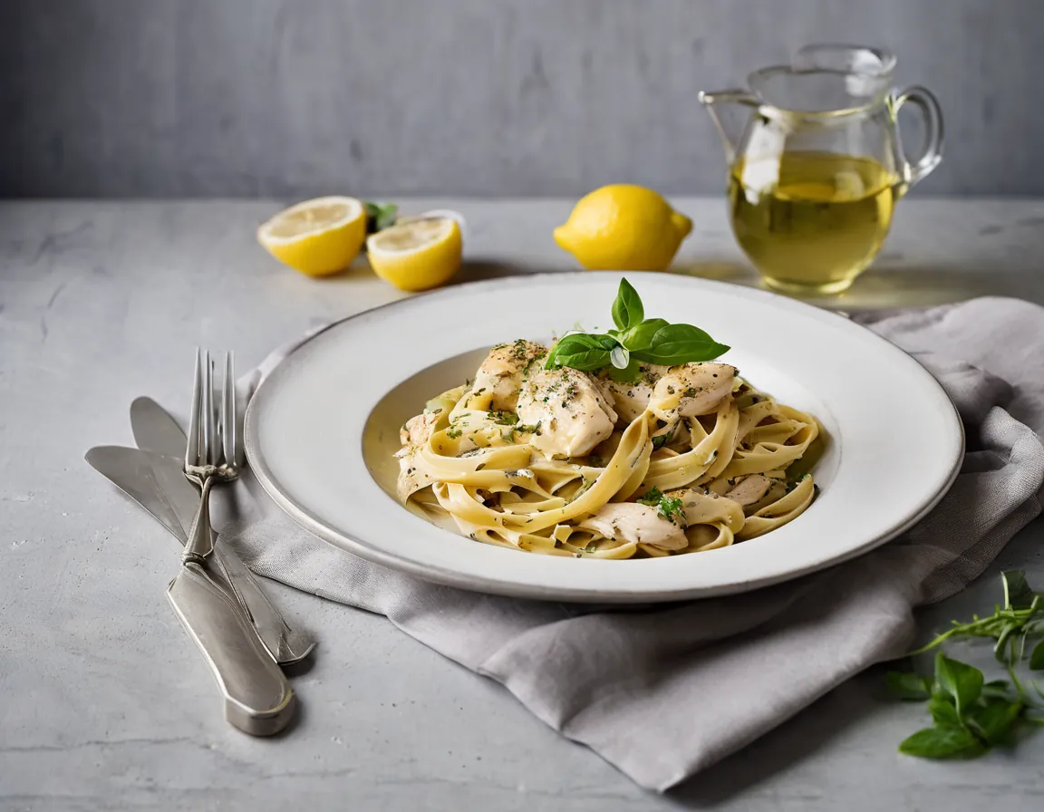 Pasta de Limón y Hierbas Bajo en FODMAP con Pollo