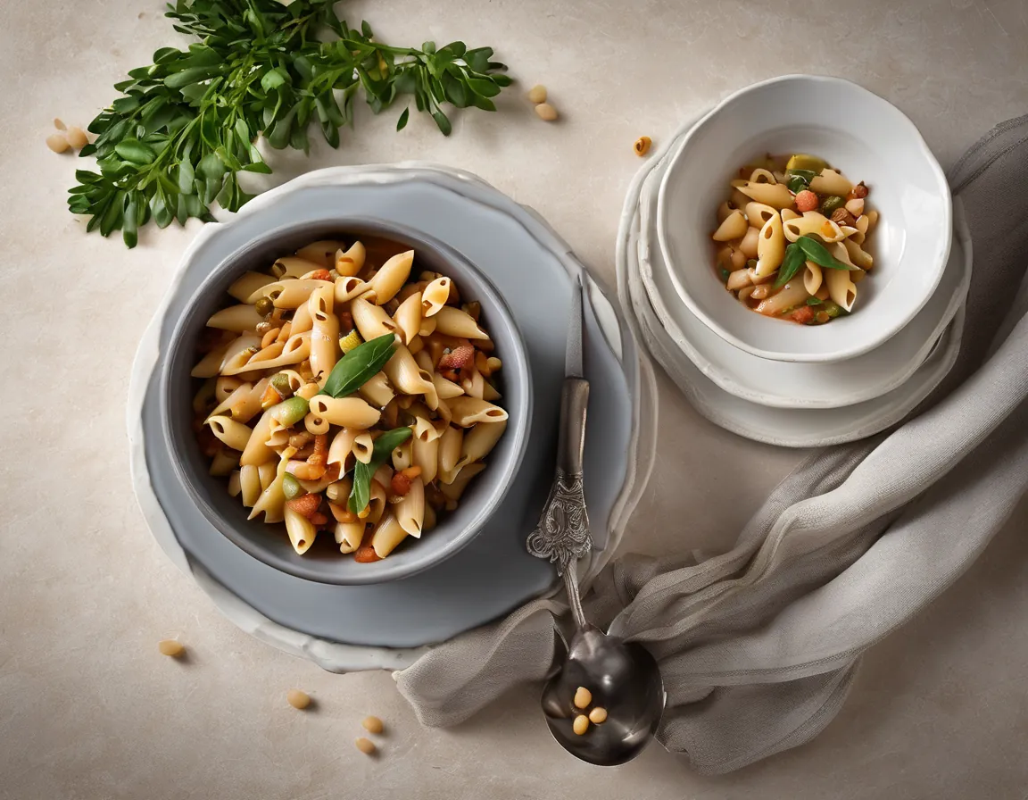 Pasta Integral con Verduras y Alubias Blancas