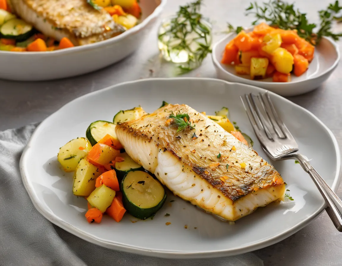 Pescado al Horno con Verduras Suaves