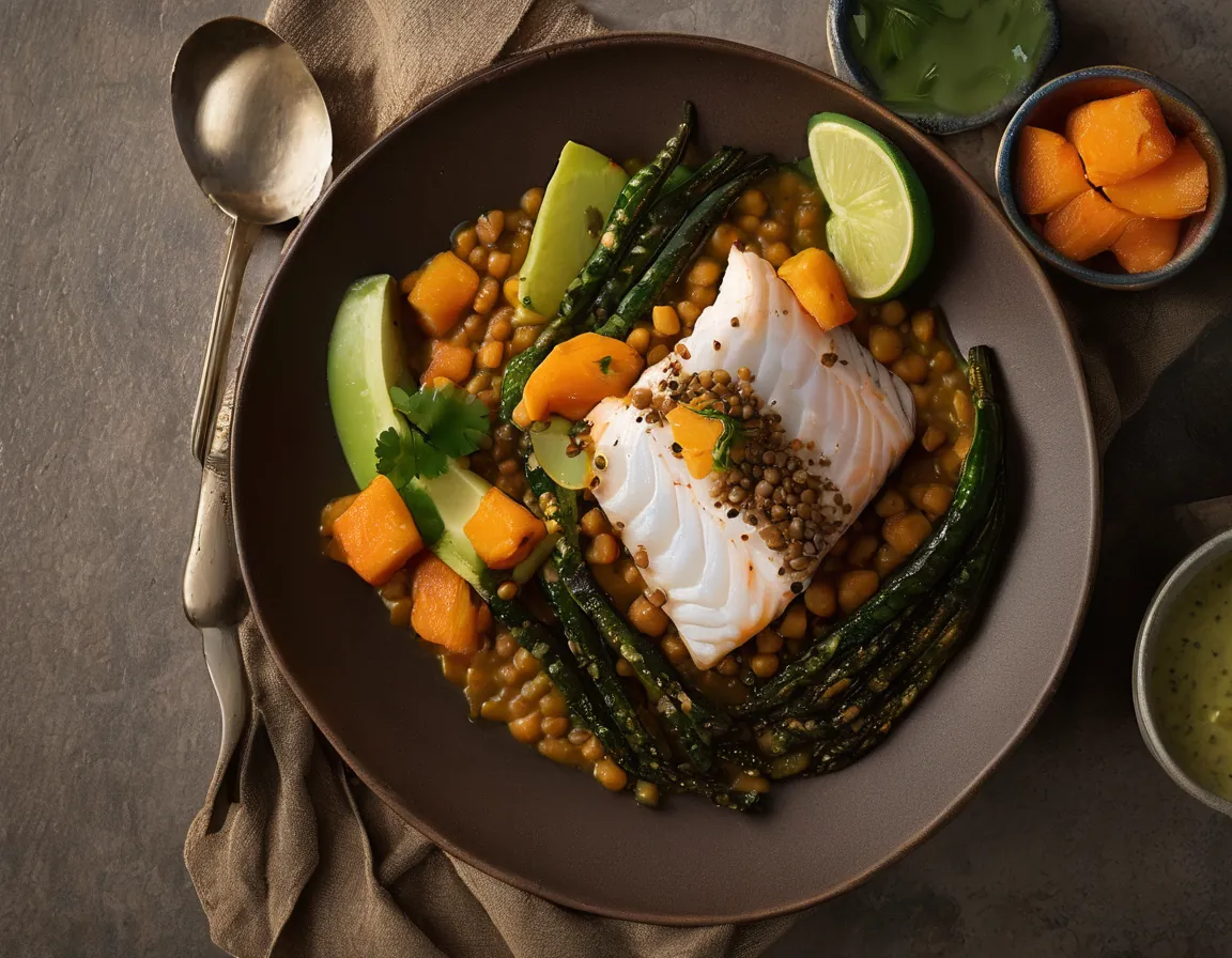 Pescado con Lentejas al Estilo Latino Low-FODMAP