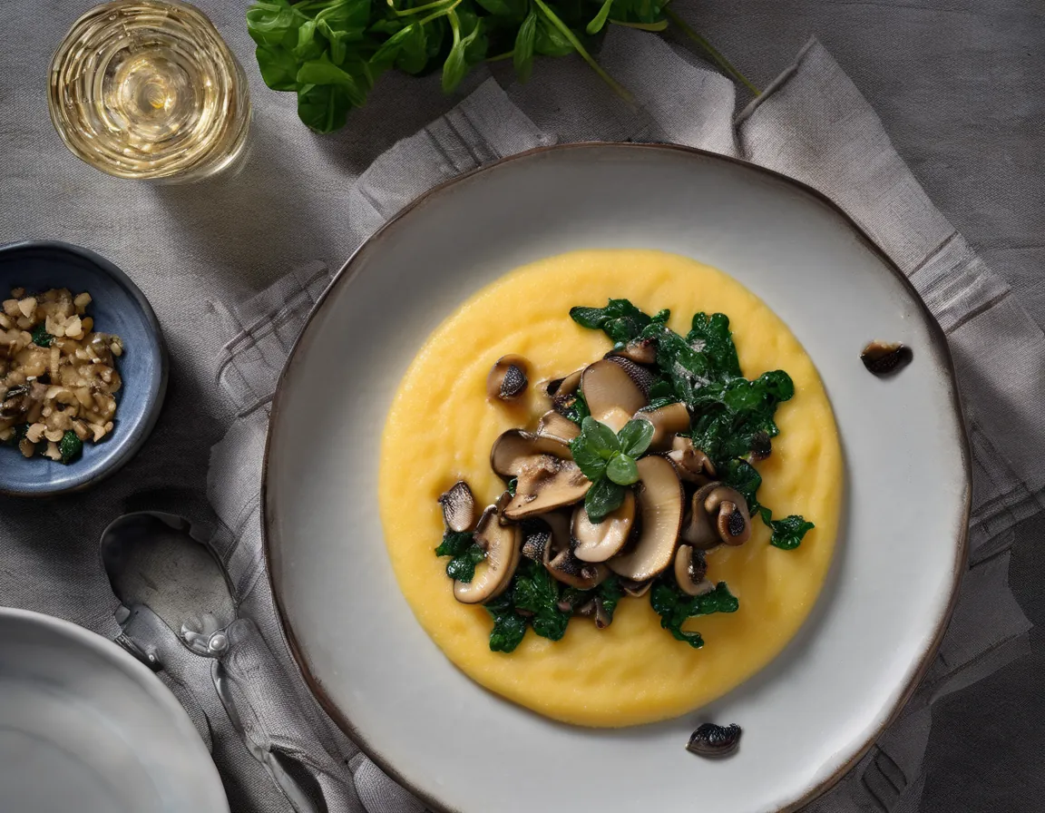 Polenta de Maíz con Champiñones y Espinacas al Estilo DASH