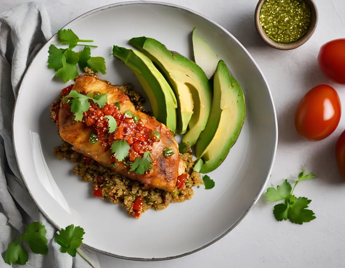 Pollo al Tomate con Quinoa y Aguacate