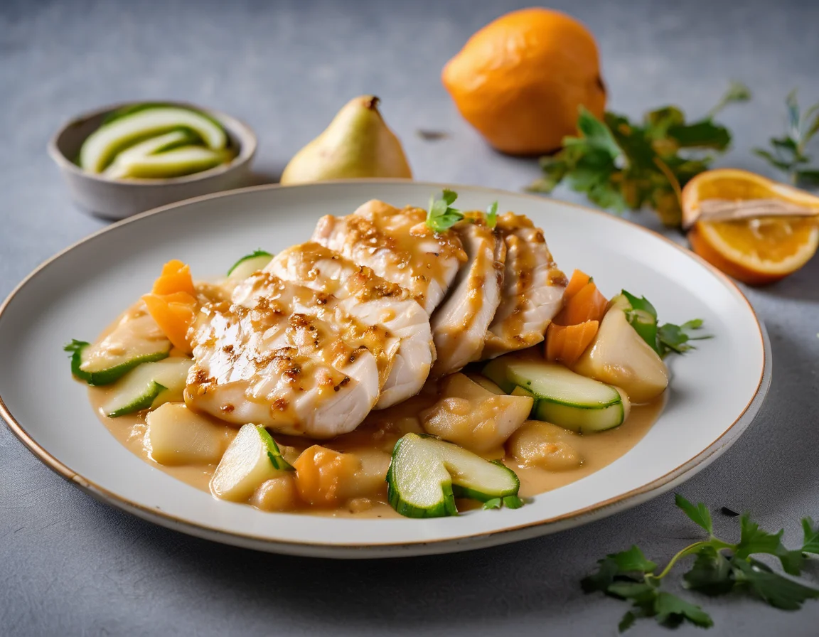 Pollo Asado con Salsa de Pera y Cúrcuma