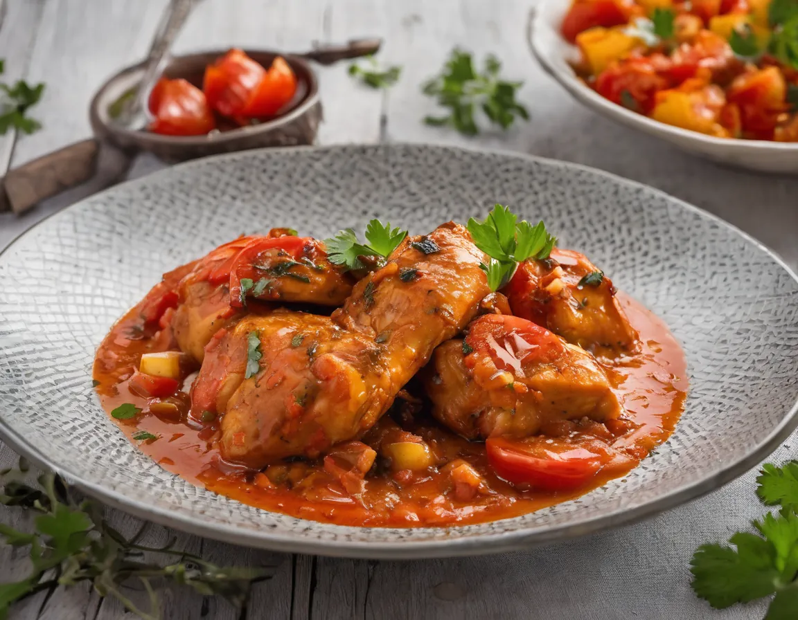 Pollo con Tomate al Estilo Latino Bajo en FODMAP