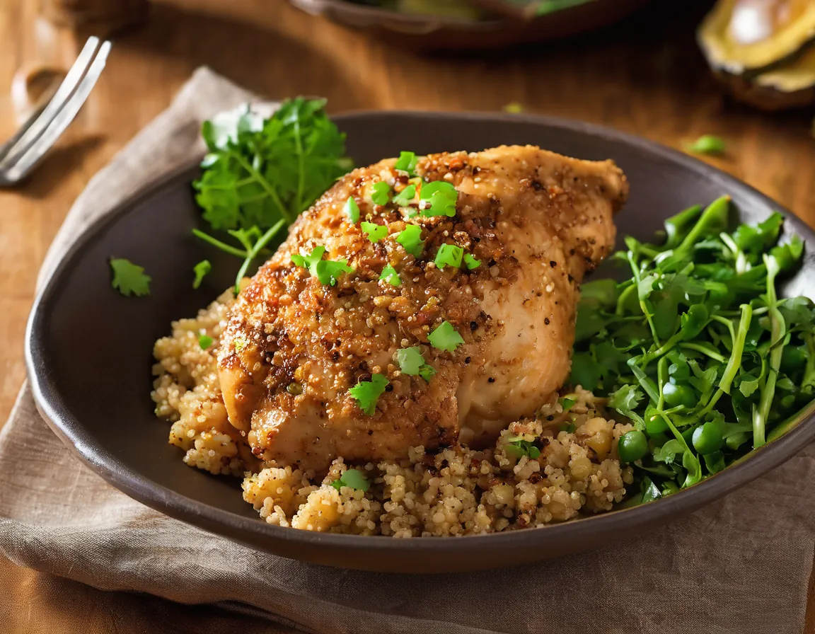 Pollo Desmenuzado con Quinoa y Verduras a la Brasileña