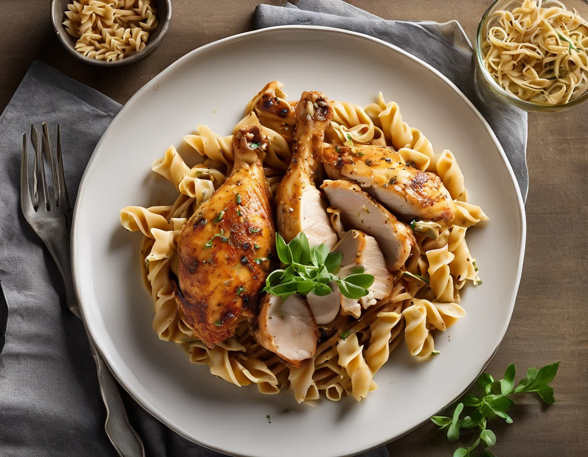 Pollo y Pasta Integral al Estilo Bistró