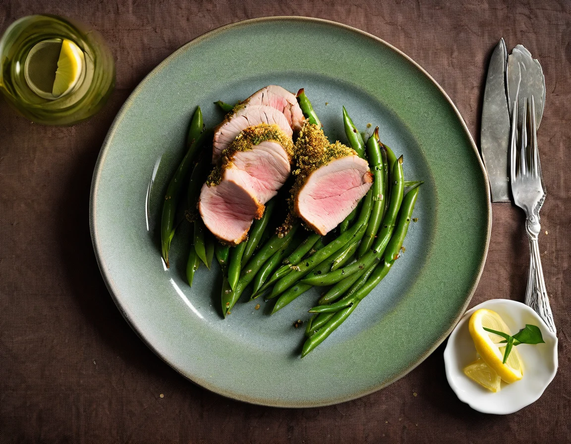 Lomo de Cerdo con Judías Verdes al Romero y Limón