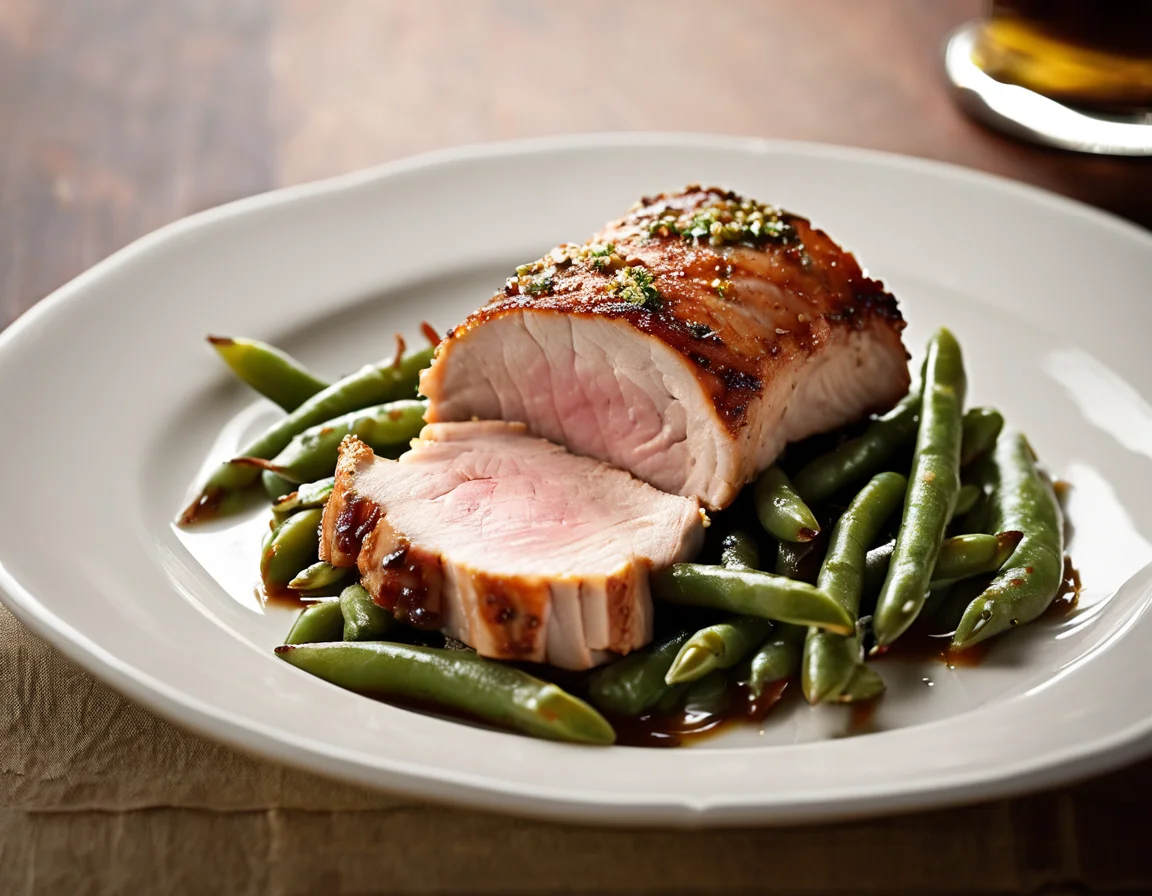 Lomo de Cerdo con Judías Verdes a la Toscana