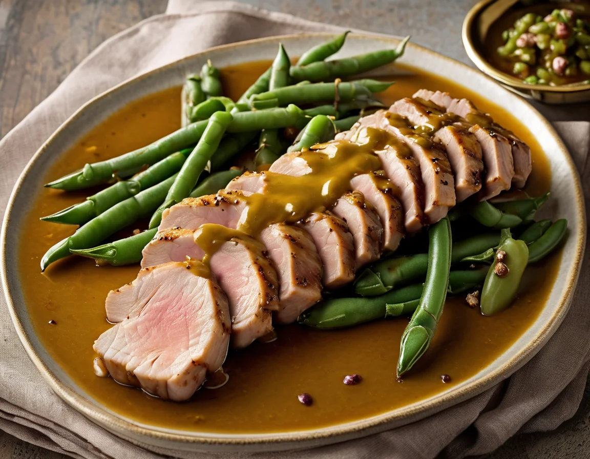 Lomo de Cerdo al Romero con Judías Verdes Estofadas