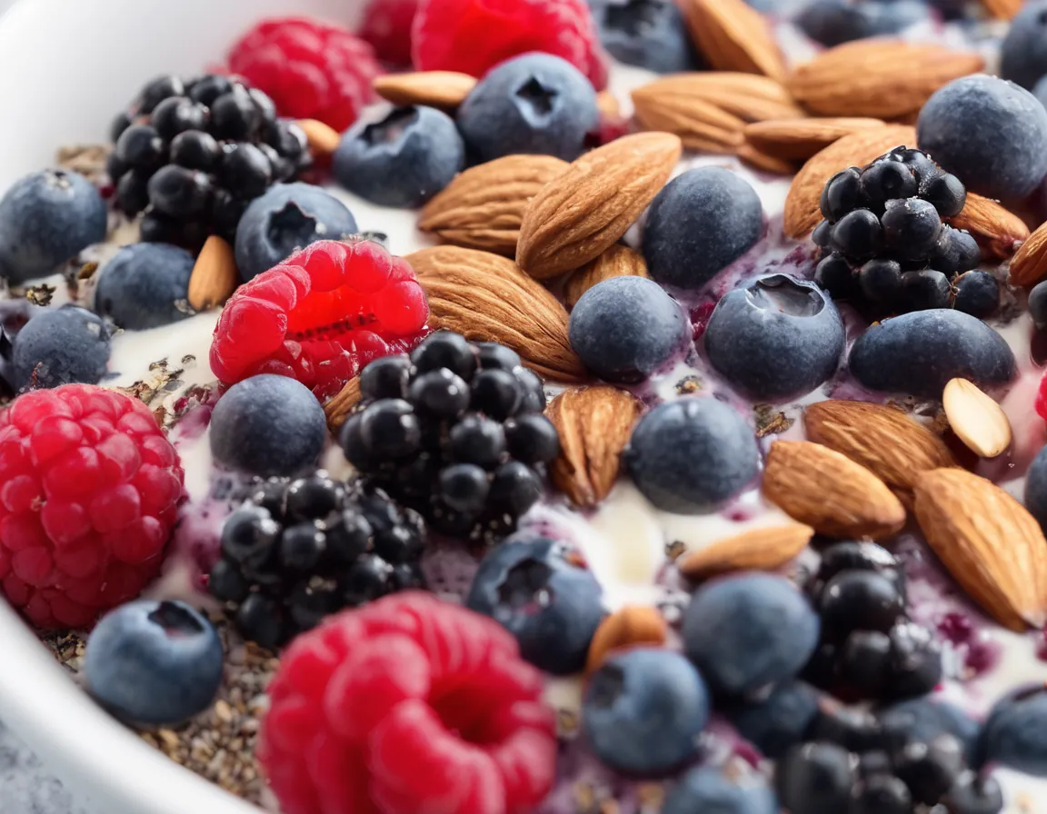 Pudín de Chía con Frutos Rojos y Yogur Natural