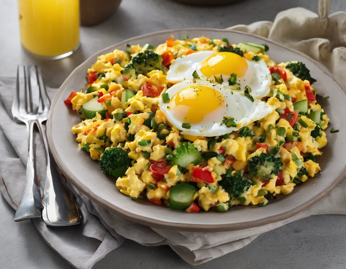 Revuelto de Huevo y Verduras de Bajo Índice Glucémico