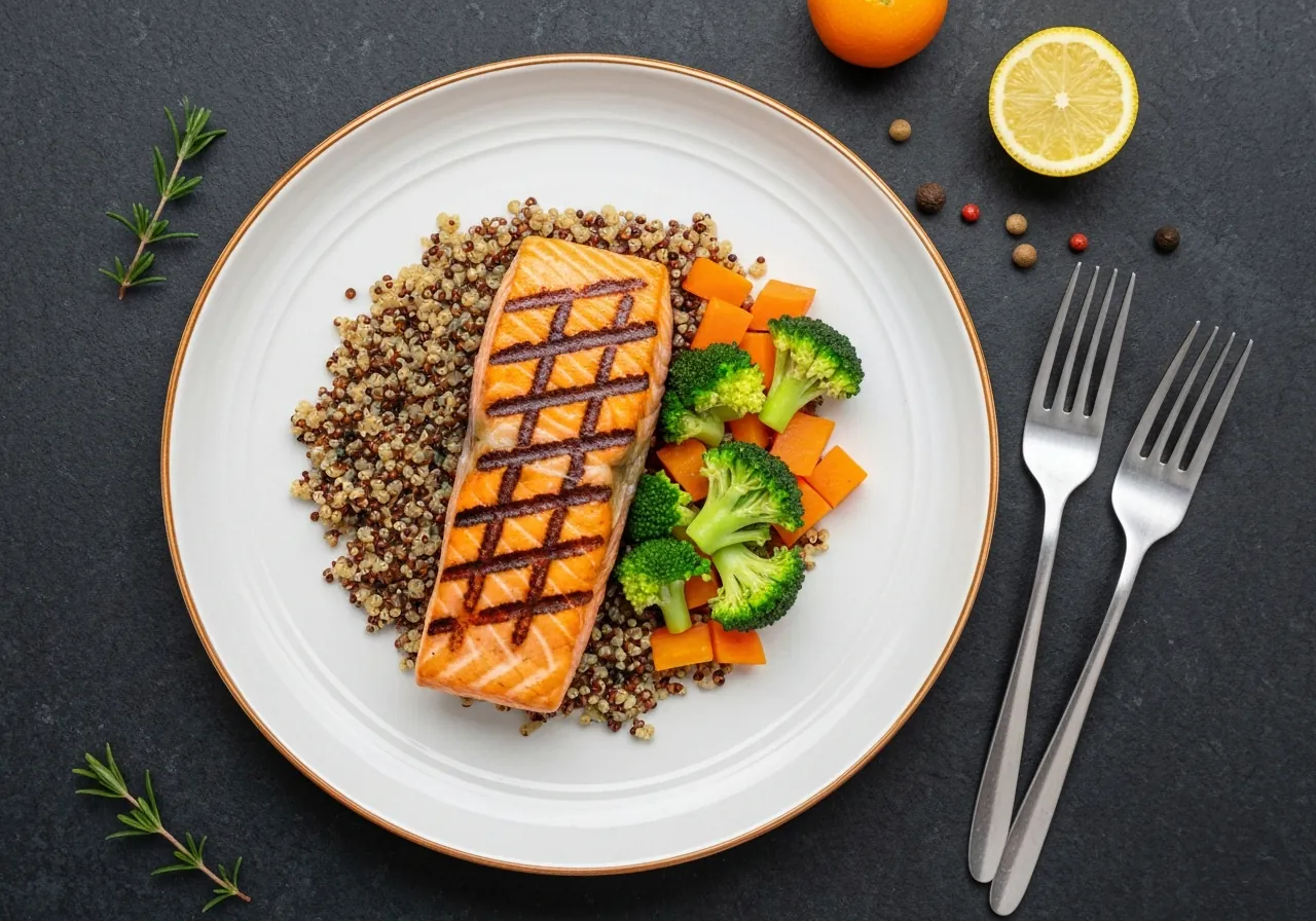 Salmón al Horno con Verduras al Estilo Mediterráneo