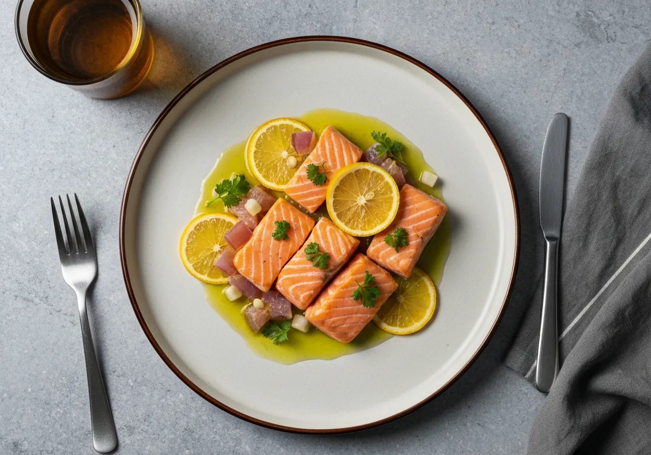 Salmón al Horno con Verduras Mediterráneas