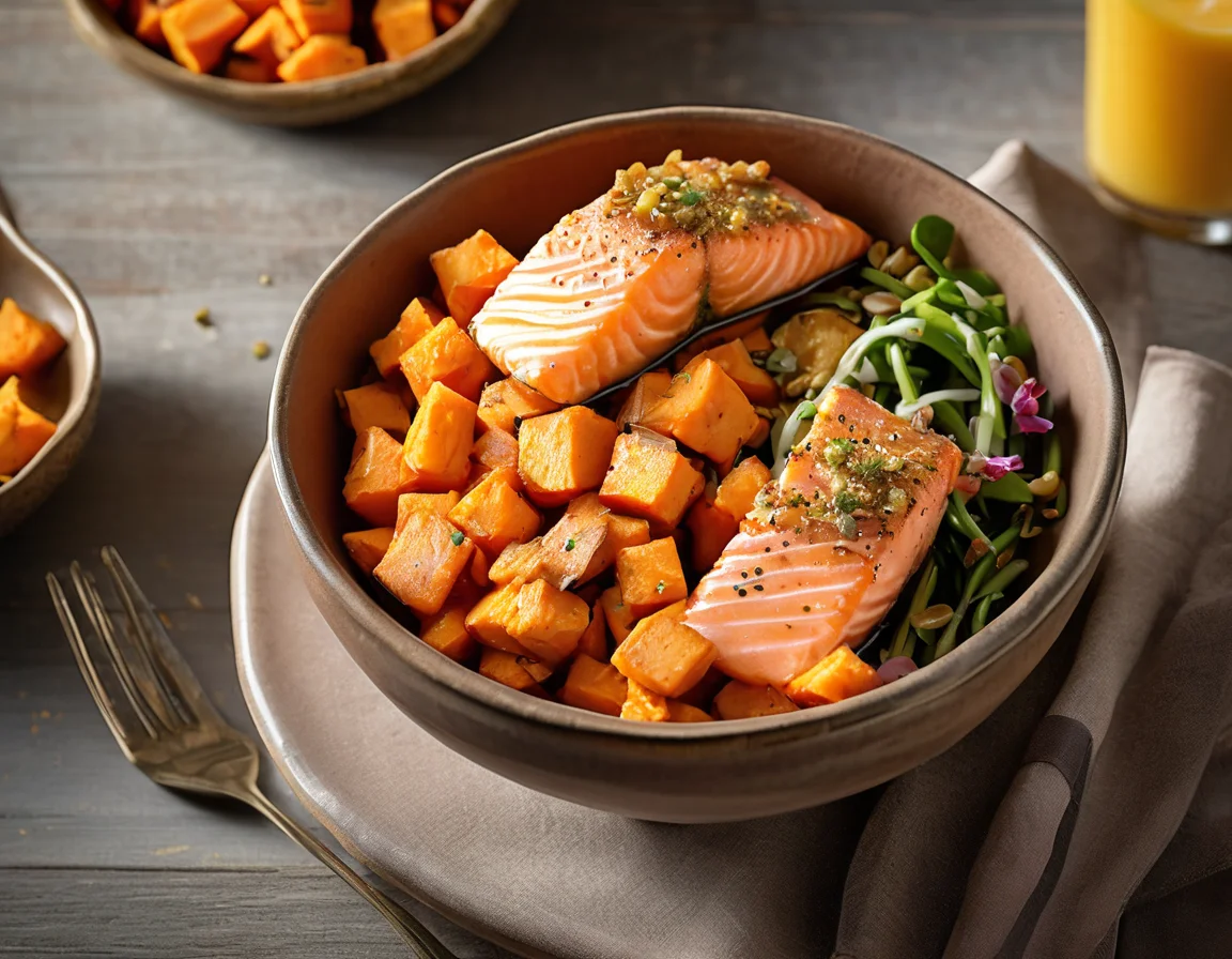Desayuno Latino de Salmón y Papa con Perfil para Diabetes Tipo 2