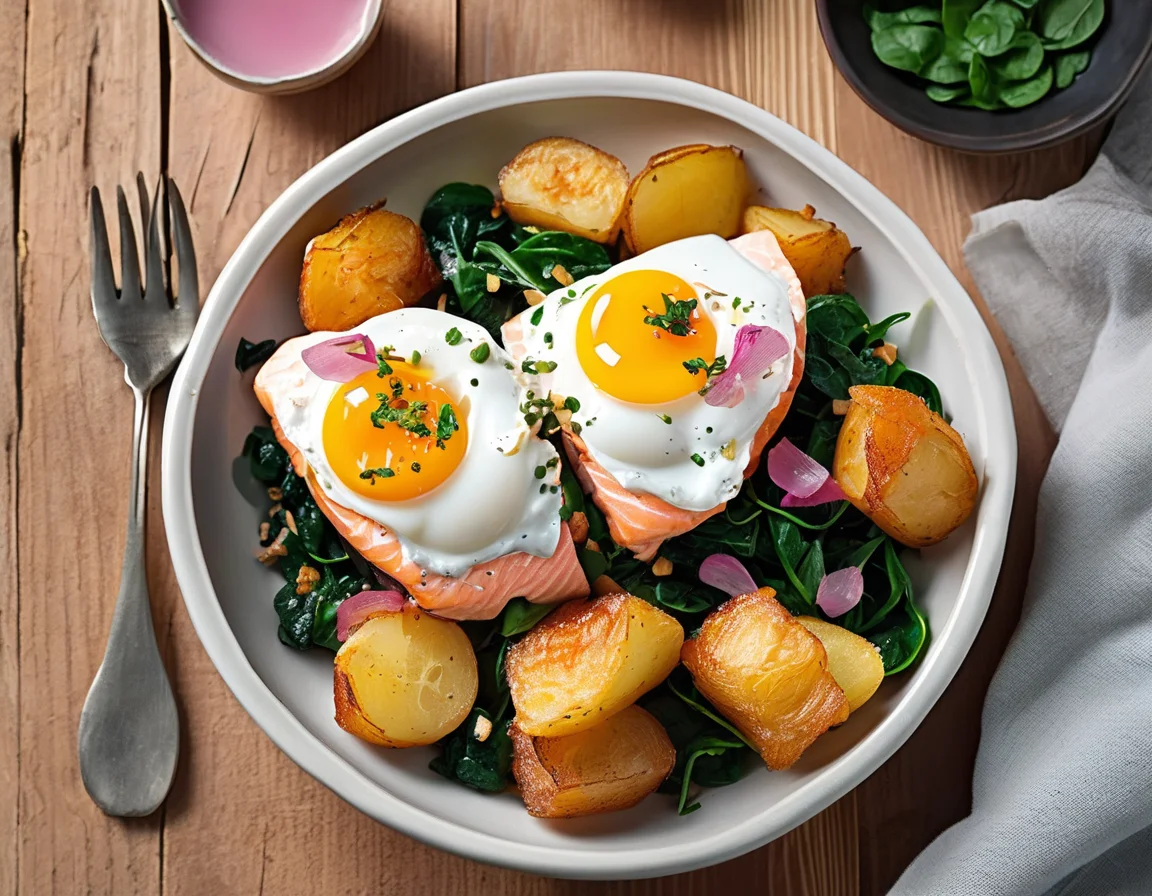 Desayuno Latino con Salmón y Papa