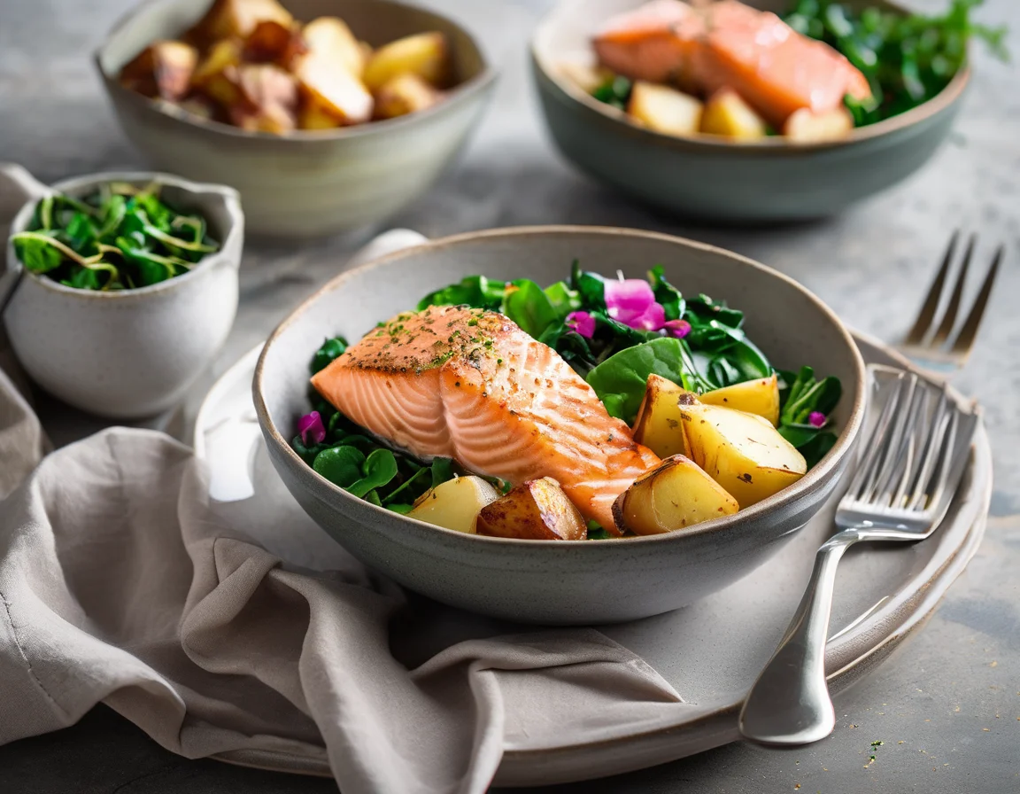 Desayuno Latino de Salmón y Papa para Resistencia a la Insulina