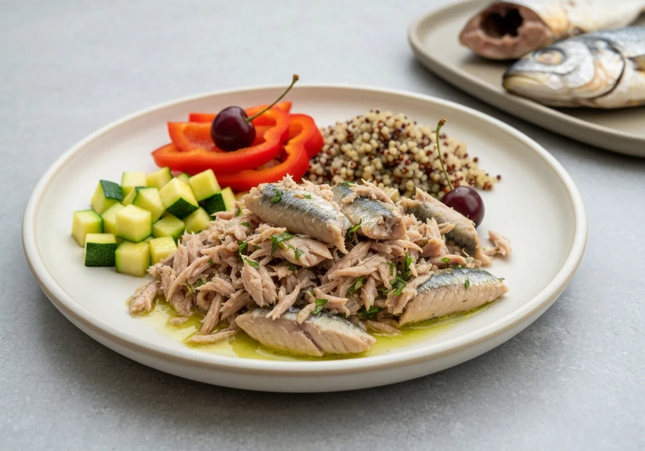 Sardinas a la Parrilla con Ensalada de Aguacate y Quinoa