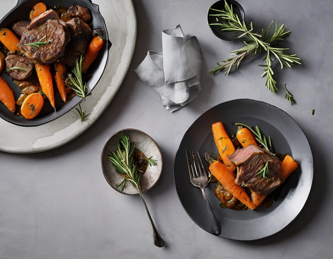 Sartén de Cordero y Zanahoria Bajo en FODMAP con Romero