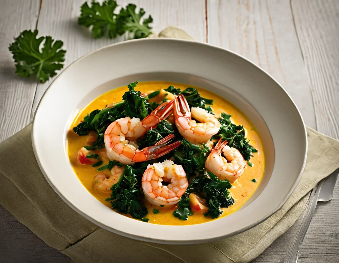 Moqueca de Camarón con Col Rizada Tropical